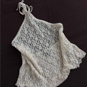 ASOS Lace Halter Chemise in Cream